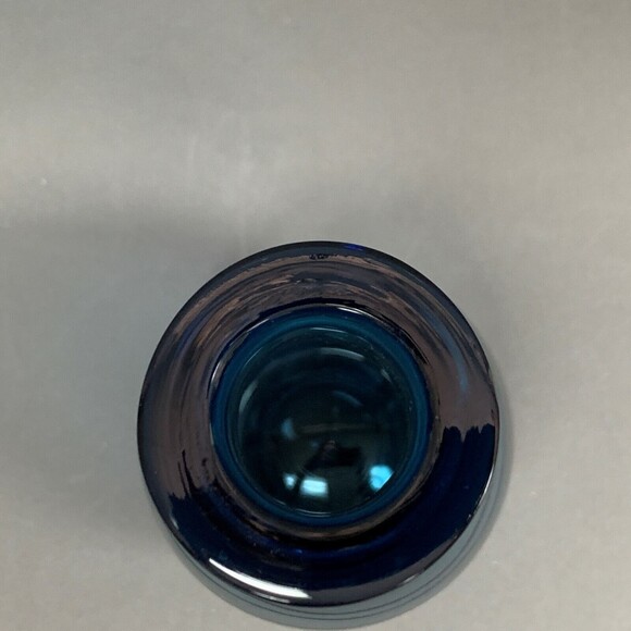 Home Essentials and Beyond Blue Glass Bottle Vase 11.5” Tall - Picture 5 of 8